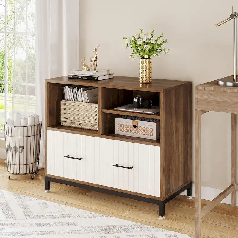 File Cabinet with Drawer, Letter/Letter/A4 Size, Adjustable Rod