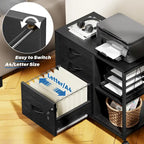 3 Drawer Wood File Cabinet with Socket Rolling Lateral Locking