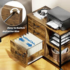 3 Drawer Wood File Cabinet with Socket Rolling Lateral Locking