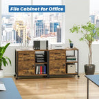 3 Drawer Wood File Cabinet with Socket Rolling Lateral Locking