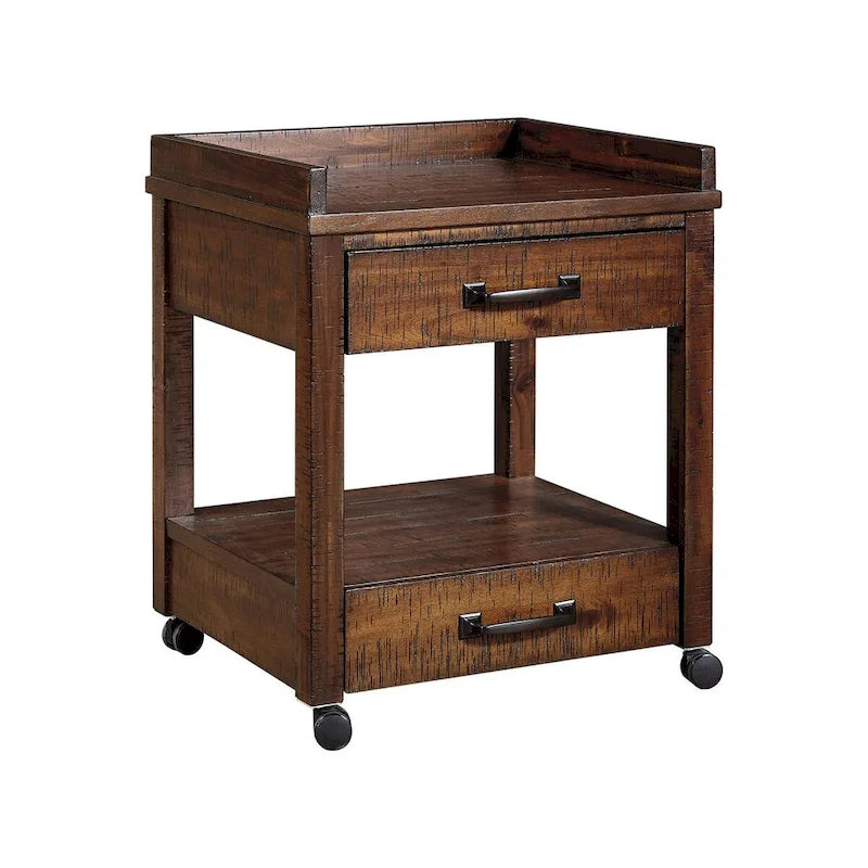 Baldridge Rustic Brown Casual Printer Stand