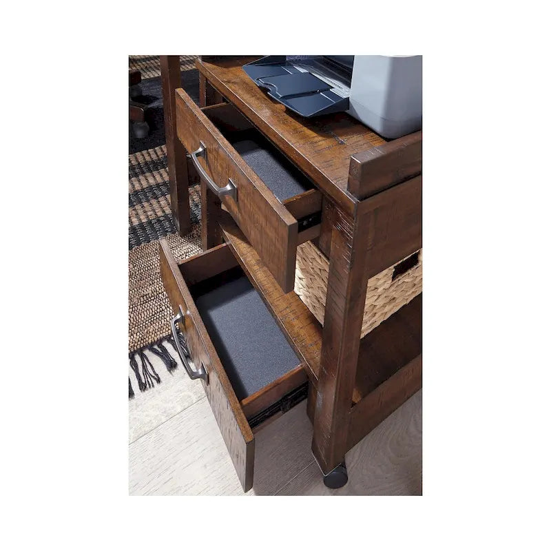 Baldridge Rustic Brown Casual Printer Stand