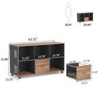 2 Drawers Lateral File Cabinets 43 inches Mobile Filing Cabinet Printer Stand Office Cabinet