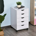 HOMCOM 5 Drawer Storage Organizer with Nordic Minimalist Modern Style & Wheels - 15.75*15.75*26.5