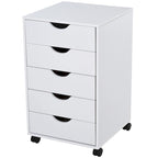 HOMCOM 5 Drawer Storage Organizer with Nordic Minimalist Modern Style & Wheels - 15.75*15.75*26.5