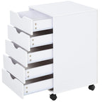 HOMCOM 5 Drawer Storage Organizer with Nordic Minimalist Modern Style & Wheels - 15.75*15.75*26.5