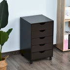 HOMCOM 5 Drawer Storage Organizer with Nordic Minimalist Modern Style & Wheels - 15.75*15.75*26.5