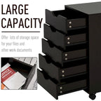 HOMCOM 5 Drawer Storage Organizer with Nordic Minimalist Modern Style & Wheels - 15.75*15.75*26.5