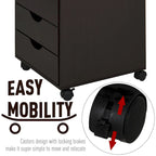 HOMCOM 5 Drawer Storage Organizer with Nordic Minimalist Modern Style & Wheels - 15.75*15.75*26.5