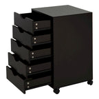 HOMCOM 5 Drawer Storage Organizer with Nordic Minimalist Modern Style & Wheels - 15.75*15.75*26.5