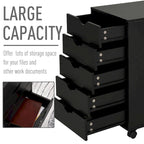 HOMCOM 5 Drawer Storage Organizer with Nordic Minimalist Modern Style & Wheels - 15.75*15.75*26.5