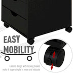 HOMCOM 5 Drawer Storage Organizer with Nordic Minimalist Modern Style & Wheels - 15.75*15.75*26.5