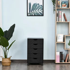 HOMCOM 5 Drawer Storage Organizer with Nordic Minimalist Modern Style & Wheels - 15.75*15.75*26.5