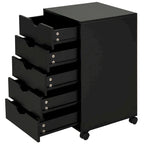 HOMCOM 5 Drawer Storage Organizer with Nordic Minimalist Modern Style & Wheels - 15.75*15.75*26.5