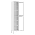 Avish 71-inch White Two Clear Door Metal Cabinet
