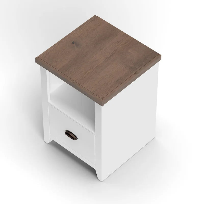 Bridgevine Home Modern Farmhouse 22 inch 1-drawer file, No Assembly Required, Two-Tone Finish