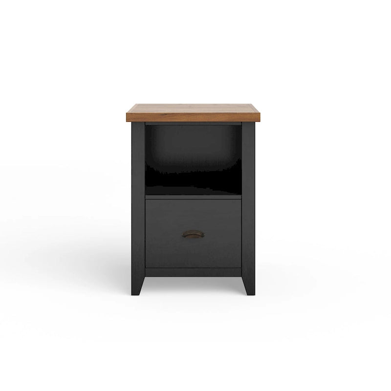 Bridgevine Home Modern Farmhouse 22 inch 1-drawer file, No Assembly Required, Two-Tone Finish
