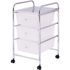 3 Drawers Cart Storage Bin Organizer Rolling Storage Cart