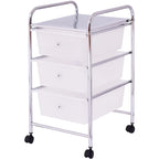 3 Drawers Cart Storage Bin Organizer Rolling Storage Cart
