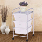 3 Drawers Cart Storage Bin Organizer Rolling Storage Cart