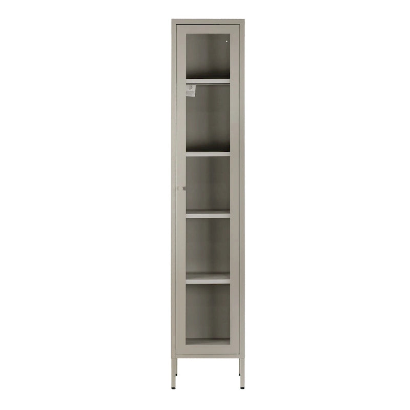 Avis 71-inch Grey Metal Cabinet with Clear Door