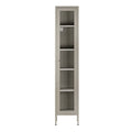 Avis 71-inch Grey Metal Cabinet with Clear Door