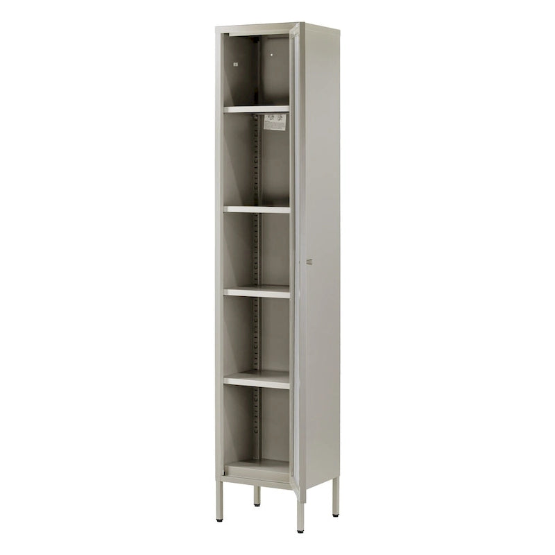 Avis 71-inch Grey Metal Cabinet with Clear Door
