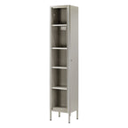 Avis 71-inch Grey Metal Cabinet with Clear Door
