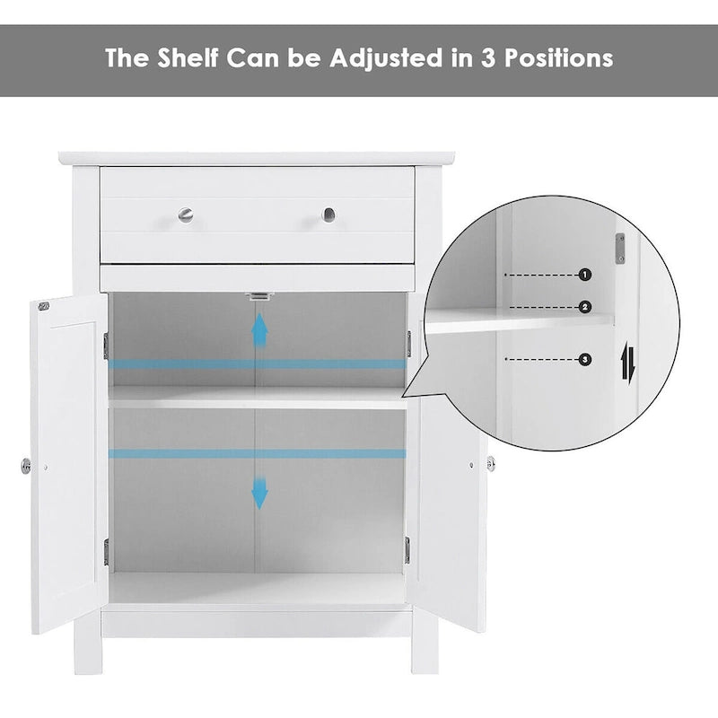 Bathroom Cabinet Free Standing Storage Cabinet with Adjustable Shelf