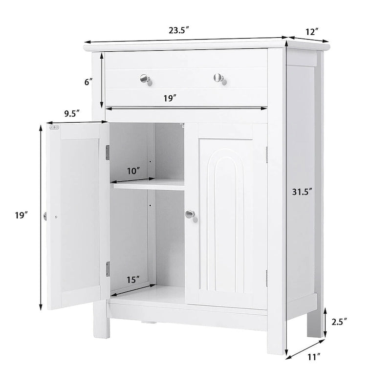 Bathroom Cabinet Free Standing Storage Cabinet with Adjustable Shelf