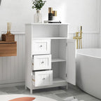 1-Shelf & 3-Drawer Wood Storage Organizer, Bathroom Storage Cabinet