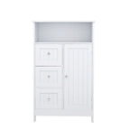 1-Shelf & 3-Drawer Wood Storage Organizer, Bathroom Storage Cabinet