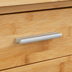 Simple Living Bamboo Glass Door Linen Floor Cabinet