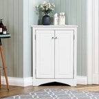 Free-Standing Corner Cabinet with 2 Doors and Adjustable Shelves - 31.5H