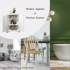 Free-Standing Corner Cabinet with 2 Doors and Adjustable Shelves - 31.5H