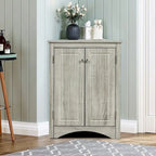 Free-Standing Corner Cabinet with 2 Doors and Adjustable Shelves - 31.5H