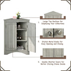 Free-Standing Corner Cabinet with 2 Doors and Adjustable Shelves - 31.5H