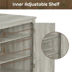 Free-Standing Corner Cabinet with 2 Doors and Adjustable Shelves - 31.5H