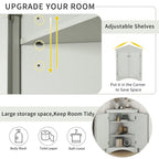 Free-Standing Corner Cabinet with 2 Doors and Adjustable Shelves - 31.5H