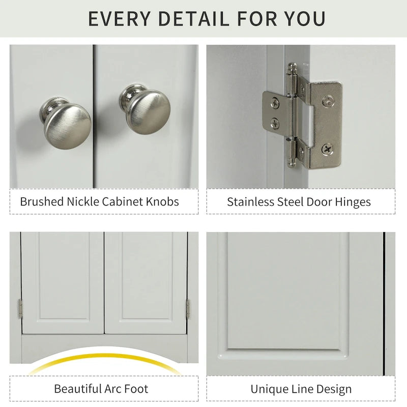 Free-Standing Corner Cabinet with 2 Doors and Adjustable Shelves - 31.5H