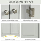 Free-Standing Corner Cabinet with 2 Doors and Adjustable Shelves - 31.5H