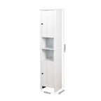 Modern White Wood Free-standing Assembled Cabinet with 2 Doors and 6 Shelfs