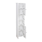 Modern White Wood Free-standing Assembled Cabinet with 2 Doors and 6 Shelfs