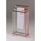 Chrome Metal/Walnut Wood Freestanding Towel Rack Stand