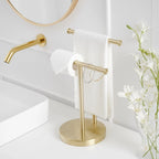 Freestanding Tower Bar With Double T-Shape Towel Bar Rack Stand For Bathroom Kitchen Countertop
