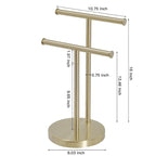 Freestanding Tower Bar With Double T-Shape Towel Bar Rack Stand For Bathroom Kitchen Countertop