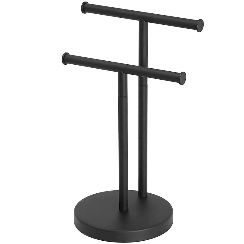 Freestanding Tower Bar With Double T-Shape Towel Bar Rack Stand For Bathroom Kitchen Countertop