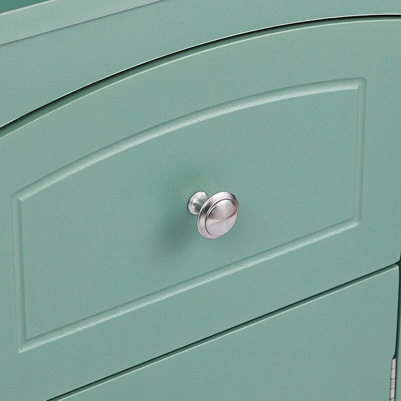 67 Tall Bathroom Cabinet, Freestanding Storage Cabinet with Drawer, MDF Board, Adjustable Shelf, Green