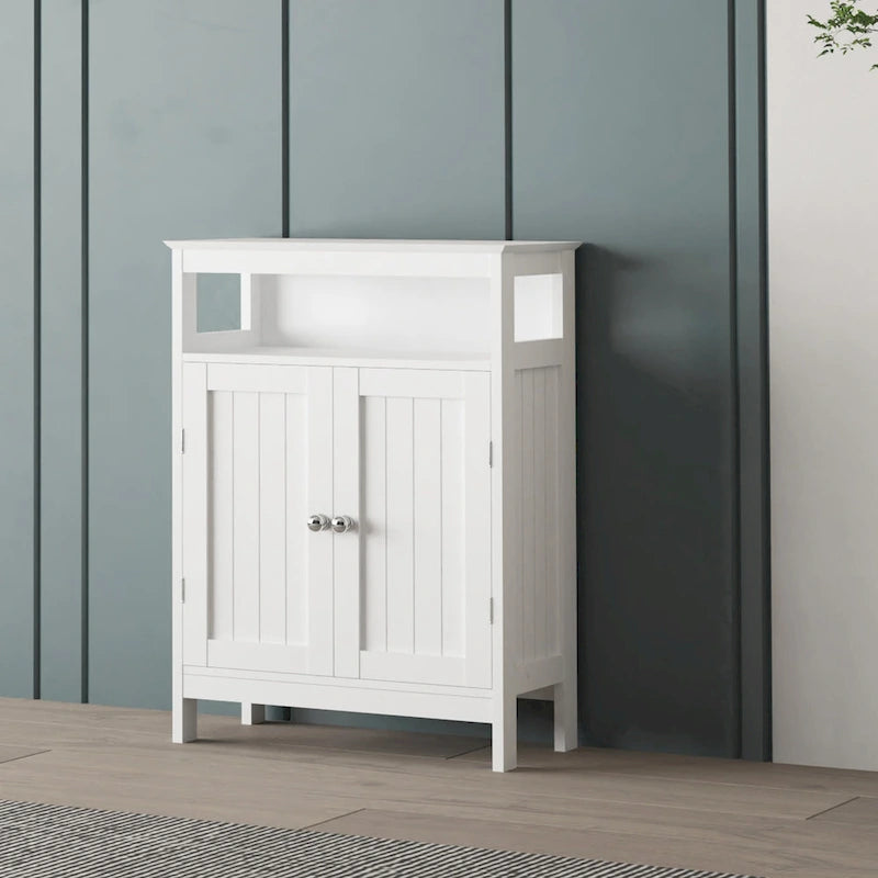 Bathroom standing storage with double shutter doors cabinet