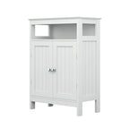 Bathroom standing storage with double shutter doors cabinet